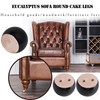 SHANOER 4pcs 40mm Height Black Eucalyptus Wood Round Bun Furniture