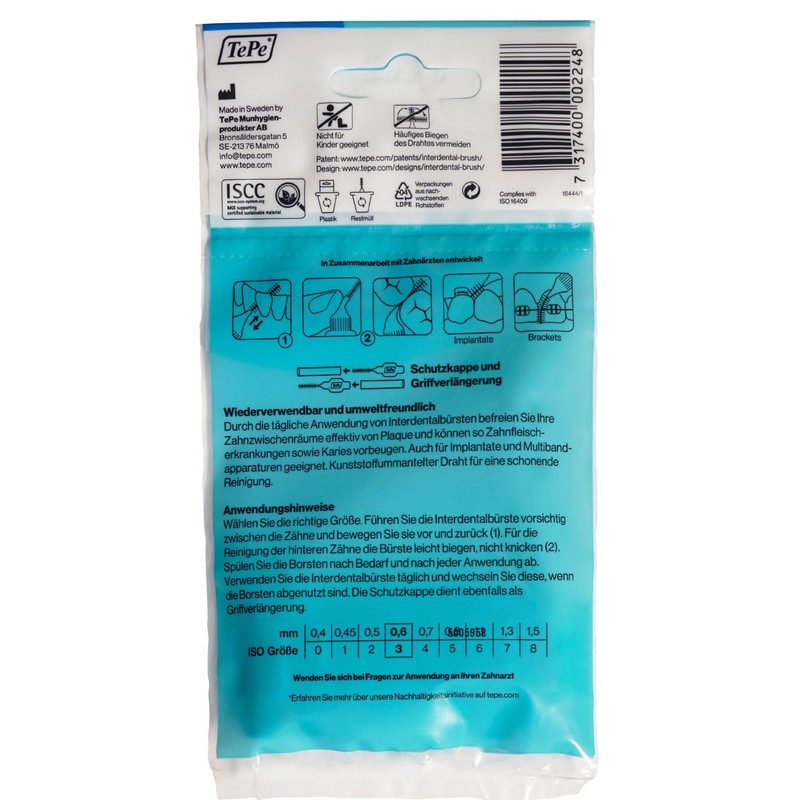 TePe Interdental Brushes Pack of 8 0.60 mm Blue