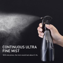 Lusiyi Continuous Spray Bottle for Hair 10oz, Ultra Fine Water Spray Bottles for Cleaning, Plant, Pets (Plastic, 300ml)