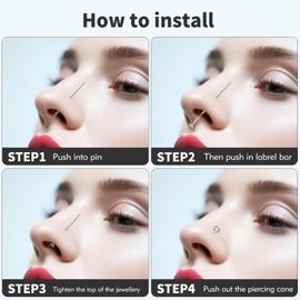 Piercing Taper - Lyuxzad Mixed 4Pcs Piercing Changing Tool 16G 18G Threadless Piercing Taper Insertion Tool Piercing Threader Tool Insertion Pin Screw On Piercing Tools for Changing Jewelry Belly Lip Eyebrow Tongue Ear Nose Piercing Kit