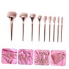 Minkissy 9-Piece Gold Makeup Brush Set Long Handles Portable Powder