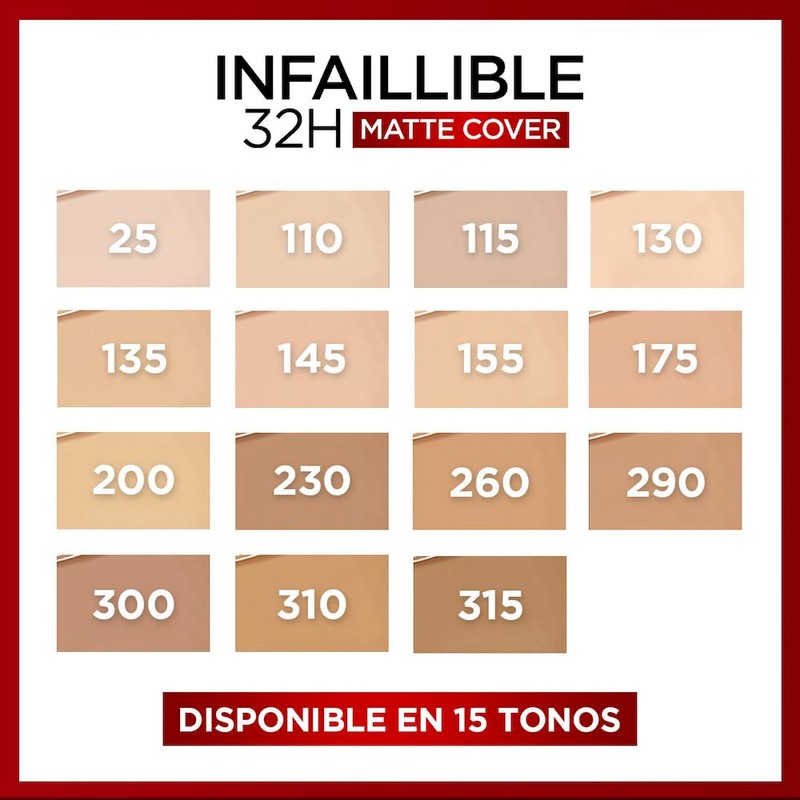 L'Oréal Paris, base de maquillaje de alta cobertura matte y