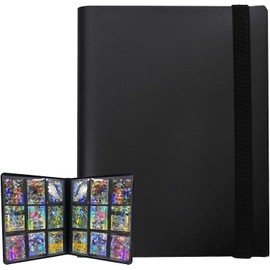 PKMLIFE Trading Card Binder Holder, 9 Pockets Collection Card Album Sleeves for Baseball Yugioh MTG Cards, Collectable Sports Card Binder Storage Protection, 20 Pages Put up to 360 Cards (Black)