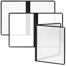 HIMOMO Menu Book Set of 3 4 Pages (2 Sheets 4 Sides) A4 Compatible, Medium Bound Menu Cover, Menu File
