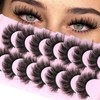 Fake Eyelashes Fluffy Volume Thick Lashes Faux Mink 20MM Long