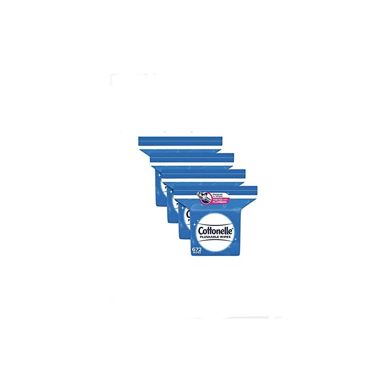Cottonelle Flushable Wet Wipes for Adults (168 Wipes per Pack),