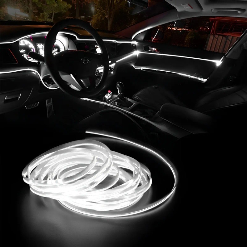 Tira Led Luz Fria Moldura Interior Decorativa Usb 5m Auto