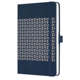 SIGEL Jolie J5205 Weekly Planner 2025, Approx. A5, Dark Blue, Hardcover with Velvety Soft Surface, Elastic Band, Pen Loop, Slip Pocket, 174 Pages, Vegan, Made from Sustainable Paper, Diary