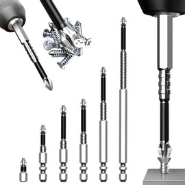 6PCS High Magnetic Screwdriver Drill Bit Set, Strong Magnetic Durability Impact Kit Anti-Slip Electric Screwdriver Drill Sets Universal for Impact Driver 25 50 65 70 90 150mm Carbon Steel