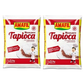 Massa para Tapioca Brasileira Amafil 1Kg | Pack 2x1Kg | Brazilian Hydrated Manioc Starch | Brazil in Texas Bundle