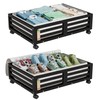 Wisuce Bamboo Under Bed Storage Containers- Underbed Organizer with Wheels