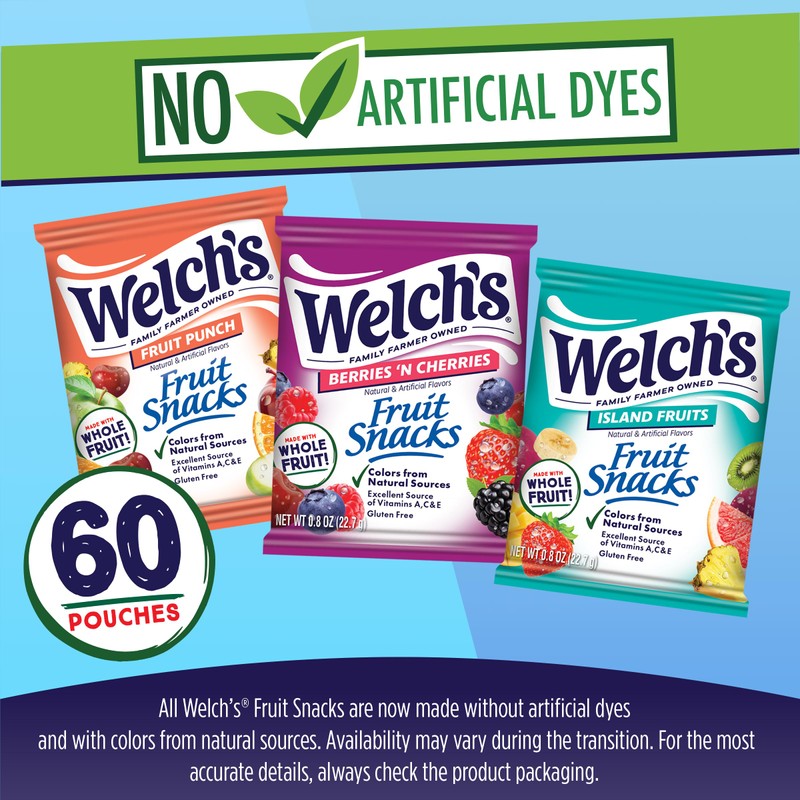 Welch's Fruit Snacks, Fruit Punch, Island Fruits & Berries 'N