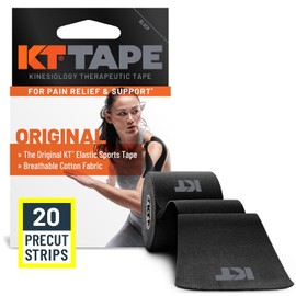 KT Tape Cinta atlética de kinesiología elástica de algodón Original, Paquete de 20, Tiras de Corte de 10 Pulgadas