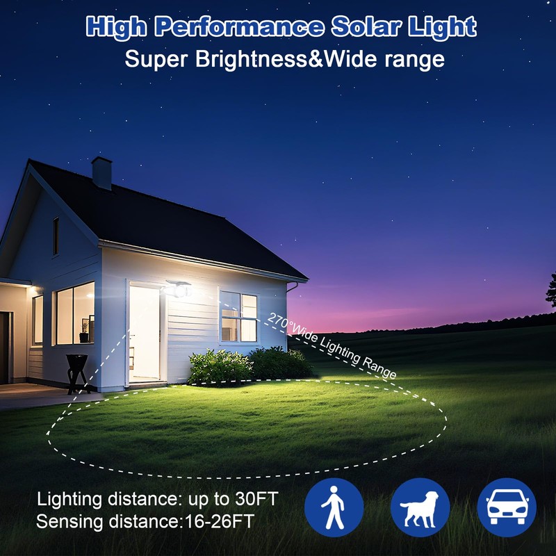 EMANER Solar Motion Lights Outdoor | Remote Control Brightest Flood
