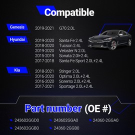 24360-2GGD0 VVT Engine Variable Valve Timing VVT Solenoid with Camshaft Sensor for 2016-2021 Hyundai Tucson/Santa Fe Kia Sorento/Sportage/Optima 2.0L 2.4L Replace# 243602GGD0 243602GGA0 243602GGB0