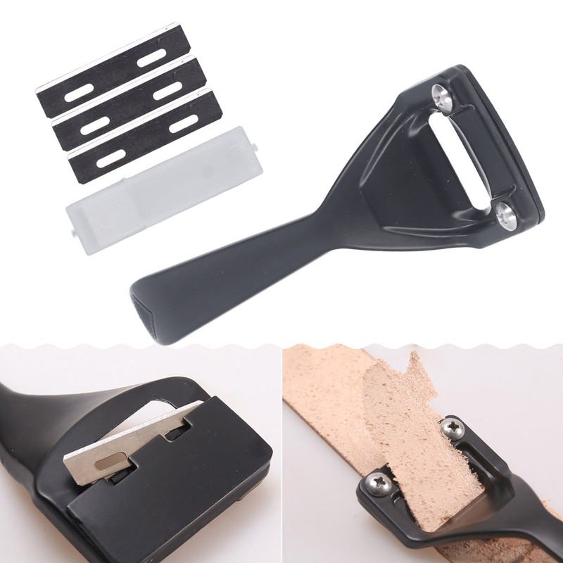 Leather Skiver 3 Blades Sturdy Durable Alloy Multipurpose Modern Black