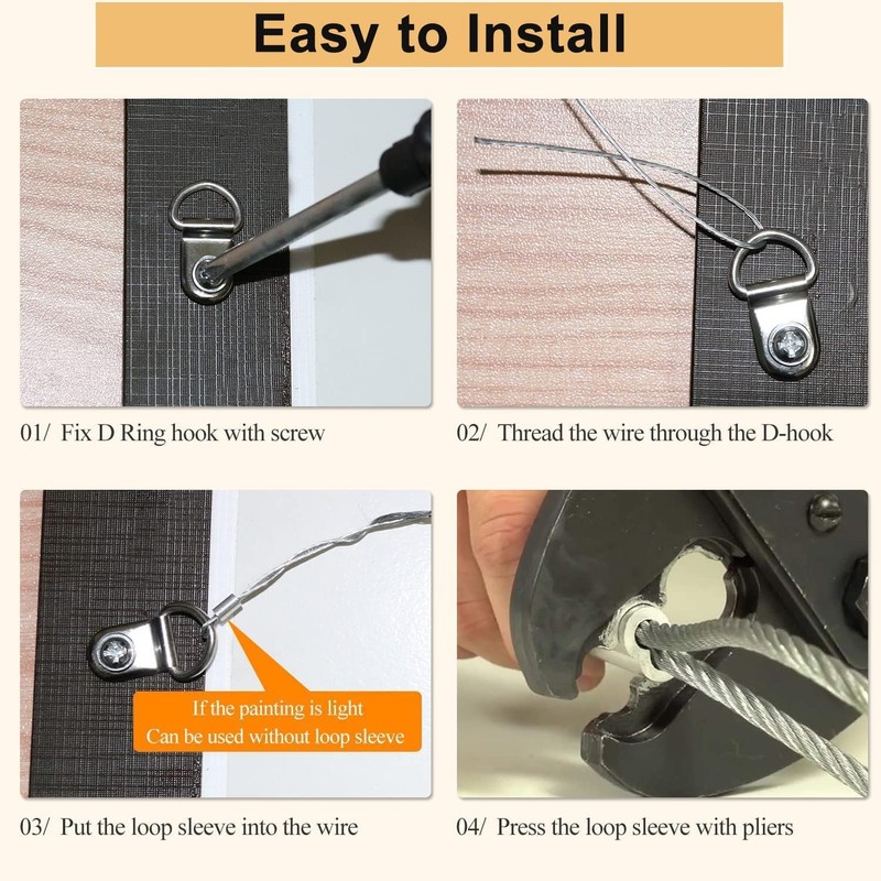 131 Pcs Picture Hanging Kit,100ft Stainless Steel Picture Frame Wire