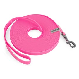 Wolfone 10ft Pink Long Leash Waterproof Training Dog Leash， Easy Care Leash Fit for Recall， Swimming， Camping， Beach， Hunting， Walking