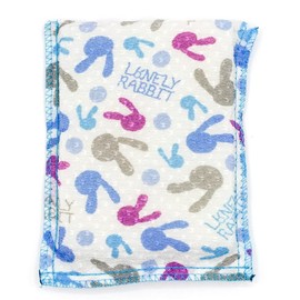 Akasuri Towel Exfoliating Body Sponge, Inflatable, Easy to Grip, Air Cushion, Soft, Soft Type, Rabbit Blue, Made in Korea