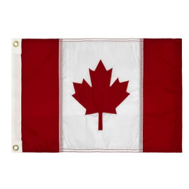 FLAGPARK Canadian Flag 12x18 inch Embroidered Canada Boat Flags, CA Small Flags of Canada with 2 Brass Grommets Decoration