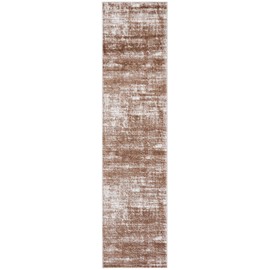 SAFAVIEH Skyler Collection 2'2" x 9' Brown / Ivory SKY563B Modern Abstract Non-Shedding Living Room Entryway Foyer Hallway Bedroom Runner Rug