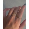 FUNEIA Pack of 3 Rings Gold Ladies Women 14k Gold-Plated