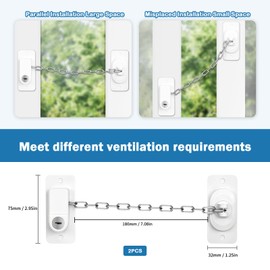 YTOOK Pack of 2 Child Safety Window No Drilling Required Window Child Lock with Key and Screws for Windows Fridge Cabinet Doors Cupboard and Drawers