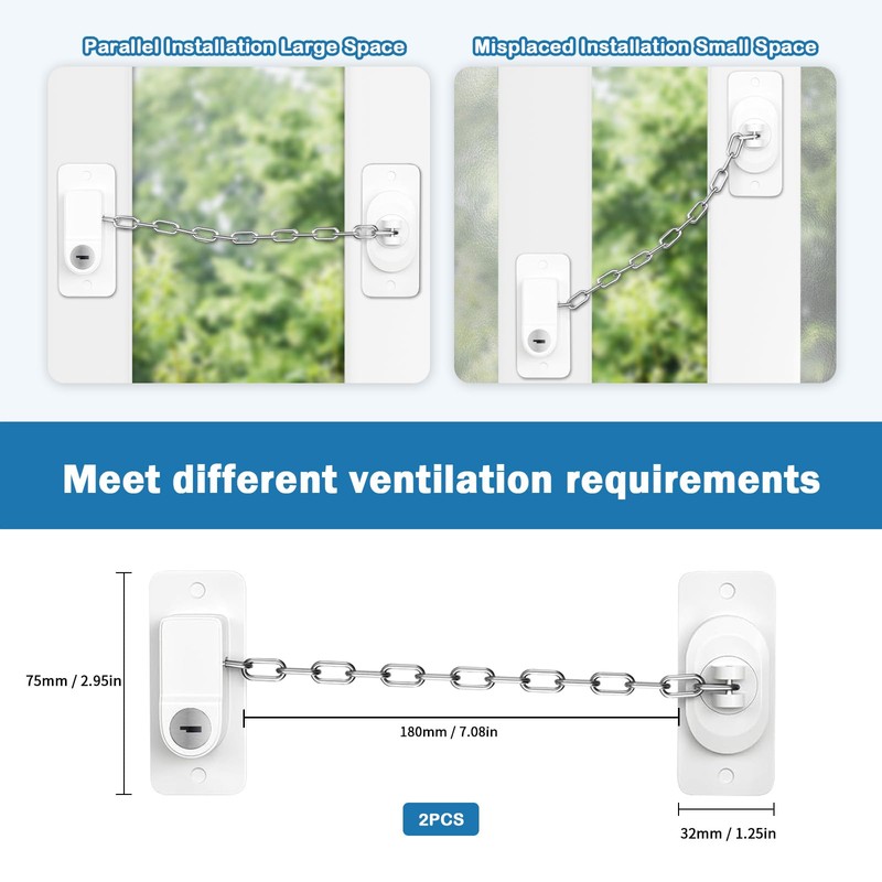 YTOOK Pack of 2 Child Safety Window No Drilling Required