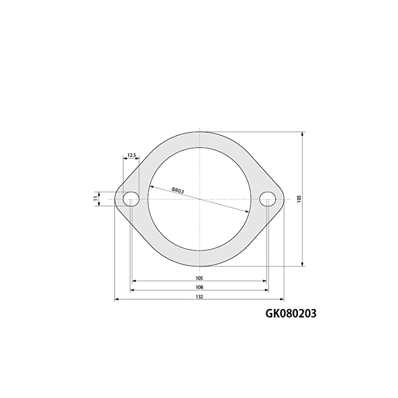 Kakimoto Kai GK080203 Gasket, 2 Hole Type, 3.1 - 4.2