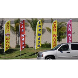 Meat Market Advertising Feather Banner Swooper Flag Sign with Flag Pole Kit and Ground Stake