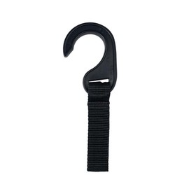 NAHANCO GHB100 Heavy Duty Hook with Nylon Strap for Clothes Hanger Management in Backroom/Stockroom, 7”- Black, 100/CTN.