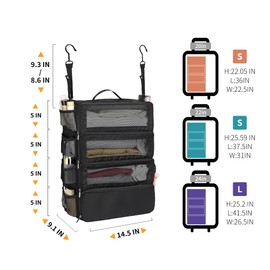 Aucovely Suitcase Organizer Travel Bags Organizer for Luggage Compression Hanging Packing Cubes for Travel Carry on Closet (Bag Only)