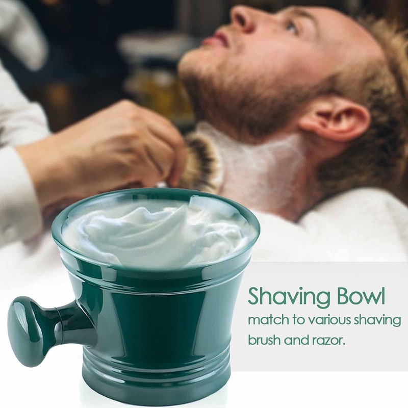 Linkidea Acrylic Shaving Cup with Knob Handle, Deep Size, Wet