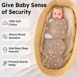 Unnivoll Baby Swaddles, Newborn Swaddle Sack Beige Coffee Solar