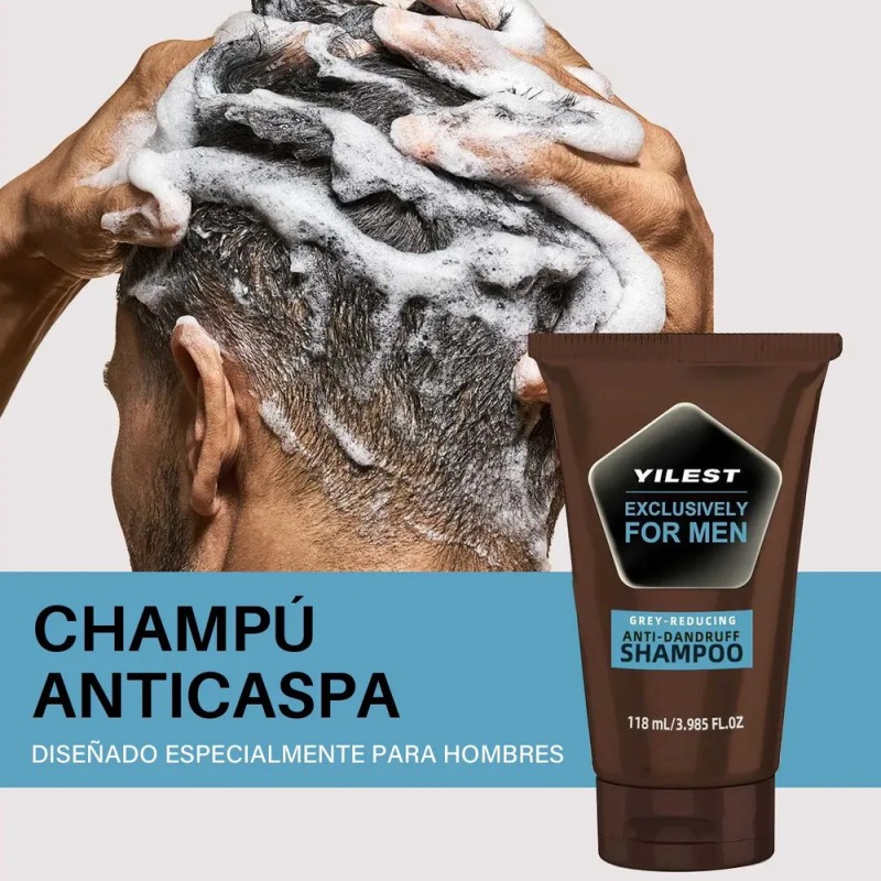 Shampoo Canas Desvanecedor Progresivo De Canas Para Hombres