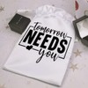 25cm 'Tomorrow Needs You Motivational Text ' Satin Drawstring Bag/Pouch