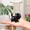 Cozndet Black Cat Statue, Handcraft Ceramic Cat Figurines, Black Cat