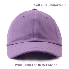 Zsedrut Cotton Toddler Baseball Cap Baby Girls Plain Adjustable Hat Boys Snapback Caps Spring Summer Kids Sun Hats 2-7 Y(Purple)