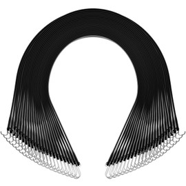 VEVOR Rubber Bungee Cords, 50 Pack 21" Long, Weatherproof Natural Rubber Tie Down Straps with Crimped S Hooks, Heavy Duty Outdoor Tarp Straps for Securing Flatbed Trailers, Canvases, Cargo, and More