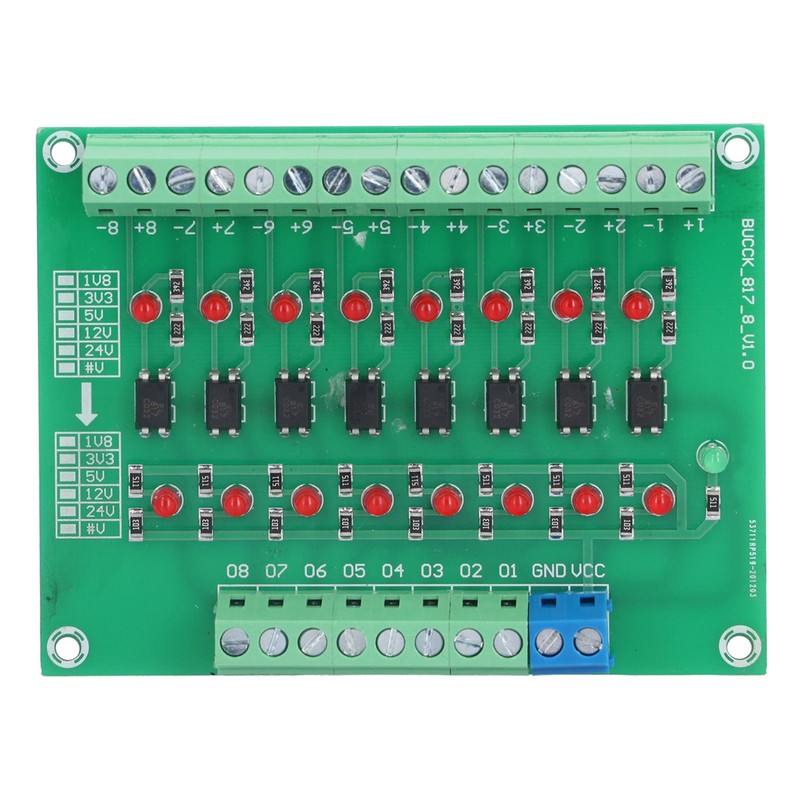 Optical Isolation Module 24V to 5V 8 Channel Optocoupler PLC