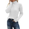Esobo Women's Long Sleeve Turtleneck Cozy Cable Knit Fall Sweater