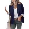 Genhoo Women's Open Front Long Sleeves Work Blazer Casual Buttons