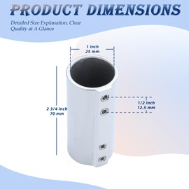 YANYUCB Straight Pipe Fitting Connector,Marine-Grade 316 Stainless Steel for Joining EMT, Connecting Metal/PVC Pipes, Building Tent Frames, Canopies, and Shipbuilding Applications,1 Inch