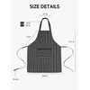 Syntus 2 Pack Adjustable Bib Apron with 3 Pockets Cooking