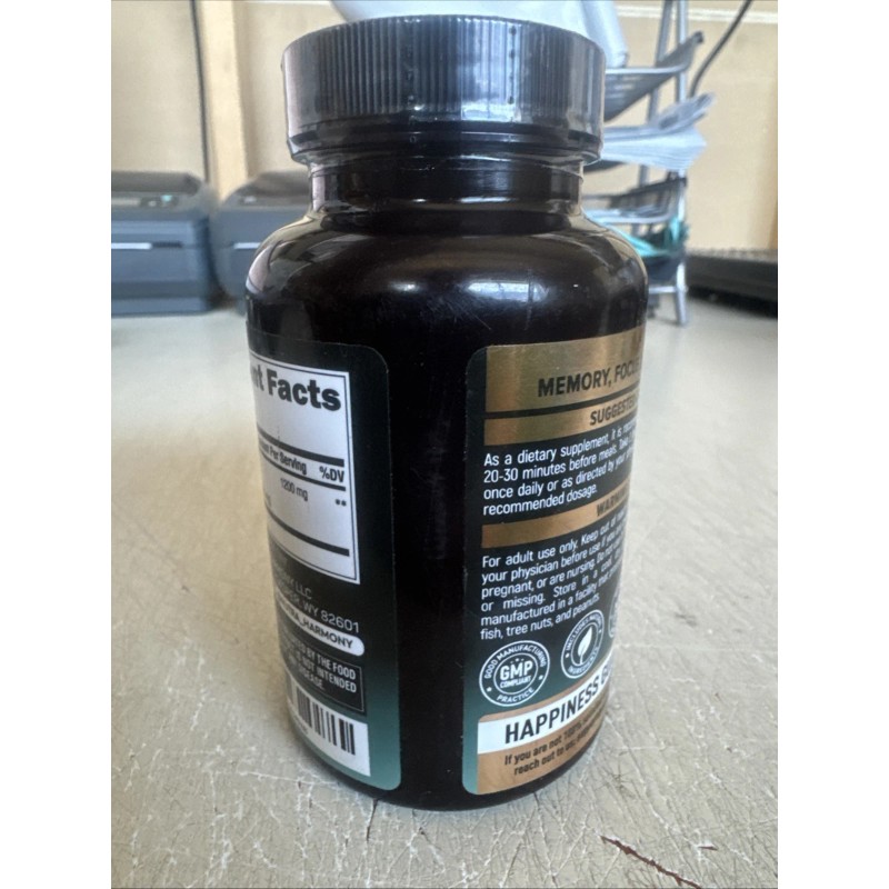 Nutra Harmony Lion's Mane Supplement - 1200mg - 120 Capsules