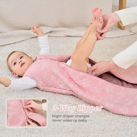 Looxii Baby Sleep Sack 0-6 Months 2.5 TOG Baby Wearable Blanket, Cotton Quilted Newborn Sleeping Bag 2-Way Zipper Warm Toddler Sleeping Sack for Winter