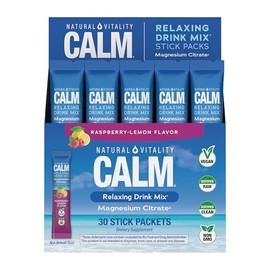 Natural Vitality Calm, Magnesium Citrate Supplement, Anti-stress Drink Mix Powder - Gluten Free, Vegan, & Non-gmo, Raspberry Lemon, 0.12 Oz, 30 Packet
