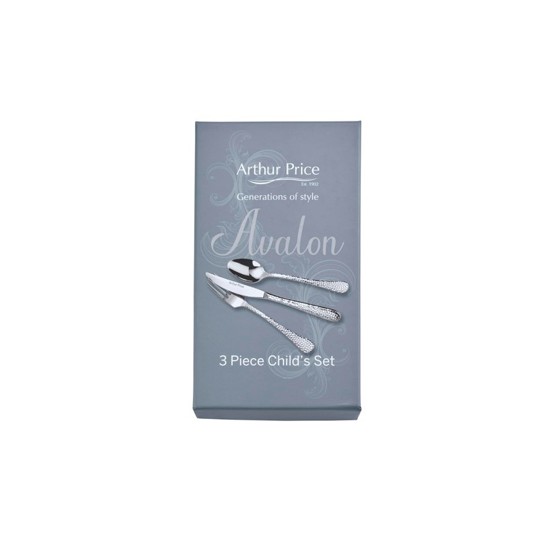 Arthur Price ZAVA1003 Avalon 3 Piece Child's Cutlery Set, Stainless