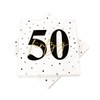 20 Napkins for 50th Birthday 33 x 33 cm White