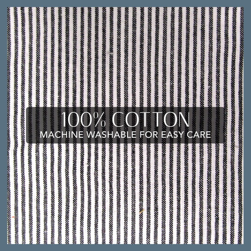 Elrene Home Fashions Tucker Ticking Stripe Tier Window Curtains for